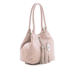 Anna Morellini Small Leather Shoulder Bag in Blush